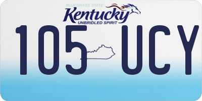 KY license plate 105UCY