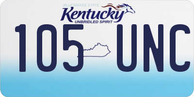KY license plate 105UNC