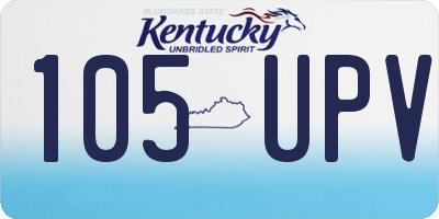 KY license plate 105UPV