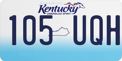KY license plate 105UQH