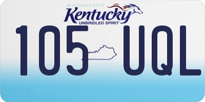 KY license plate 105UQL