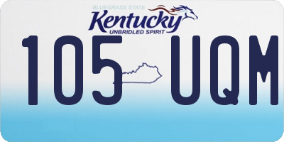 KY license plate 105UQM