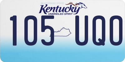 KY license plate 105UQO