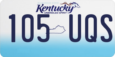 KY license plate 105UQS