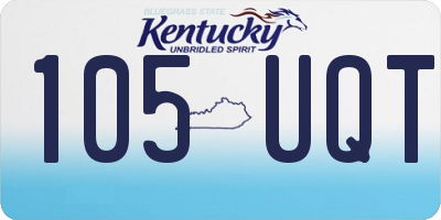 KY license plate 105UQT