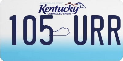 KY license plate 105URR
