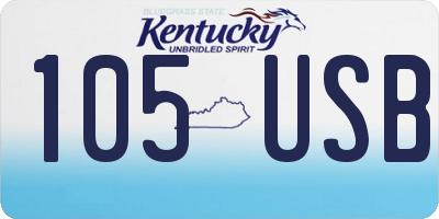 KY license plate 105USB