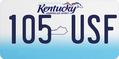 KY license plate 105USF