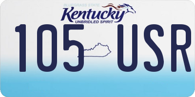 KY license plate 105USR