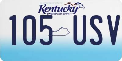KY license plate 105USV