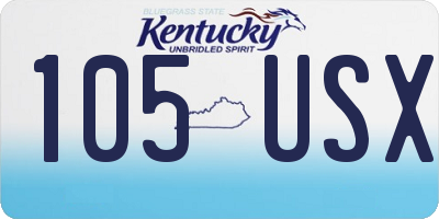 KY license plate 105USX
