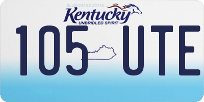 KY license plate 105UTE