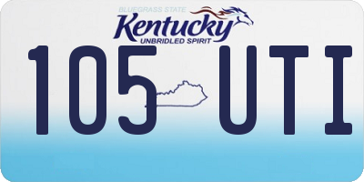 KY license plate 105UTI
