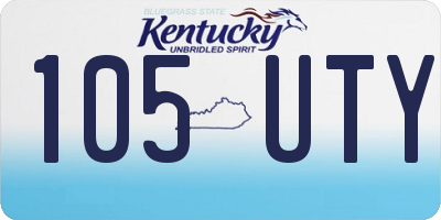 KY license plate 105UTY