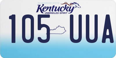 KY license plate 105UUA