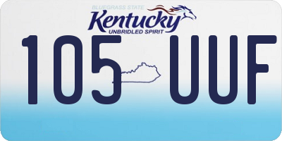 KY license plate 105UUF