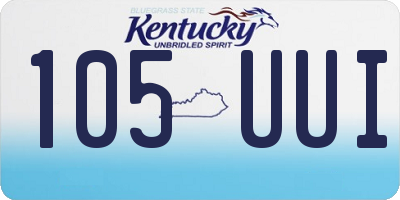 KY license plate 105UUI