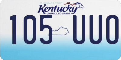 KY license plate 105UUO