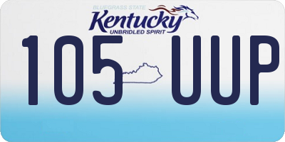 KY license plate 105UUP