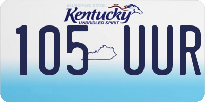 KY license plate 105UUR