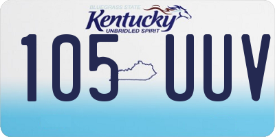 KY license plate 105UUV