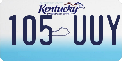 KY license plate 105UUY