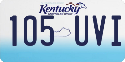 KY license plate 105UVI