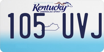 KY license plate 105UVJ