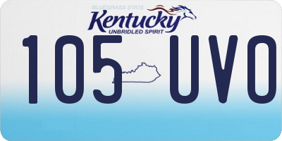 KY license plate 105UVO