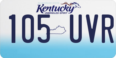 KY license plate 105UVR