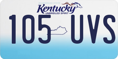 KY license plate 105UVS