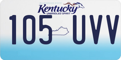 KY license plate 105UVV