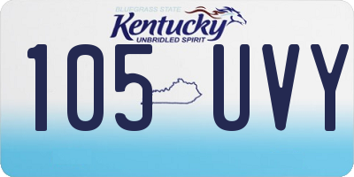 KY license plate 105UVY