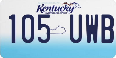 KY license plate 105UWB