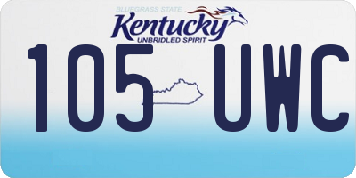KY license plate 105UWC