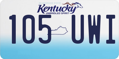 KY license plate 105UWI