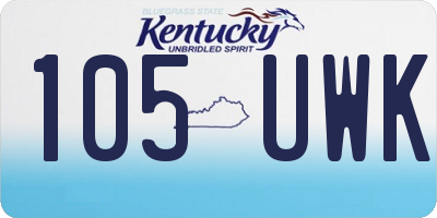 KY license plate 105UWK