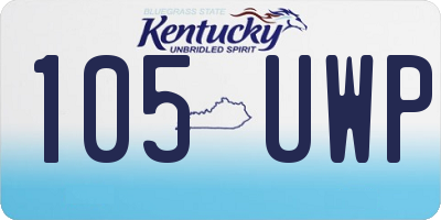 KY license plate 105UWP