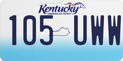 KY license plate 105UWW
