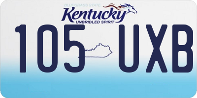 KY license plate 105UXB