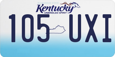 KY license plate 105UXI