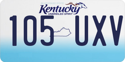 KY license plate 105UXV