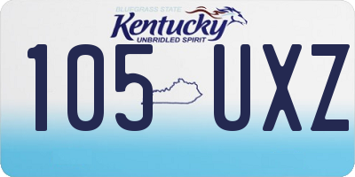 KY license plate 105UXZ