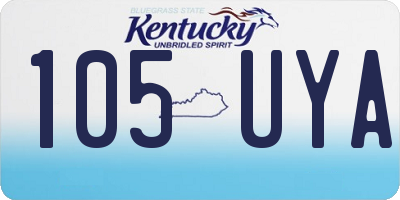KY license plate 105UYA