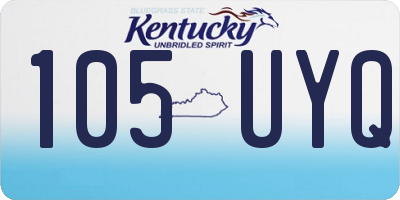 KY license plate 105UYQ