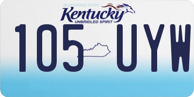 KY license plate 105UYW