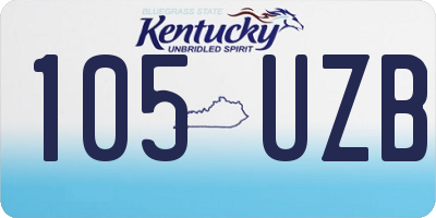 KY license plate 105UZB