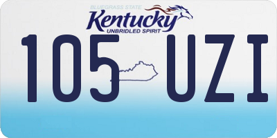KY license plate 105UZI