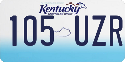 KY license plate 105UZR