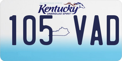 KY license plate 105VAD